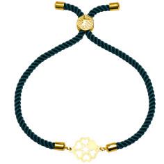 دستبند طلا 18 عیار زنانه کرابو طرح گل و قلب مدل Kr1612