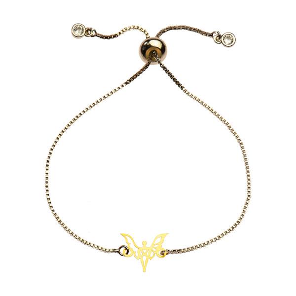 دستبند طلا 18 عیار زنانه کرابو طرح فرشته و قلب مدل Kr1181|دیجی‌کالا