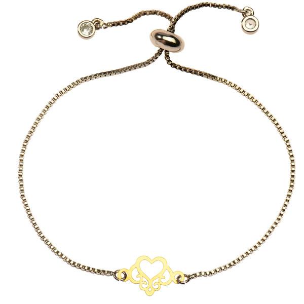 دستبند طلا 18 عیار زنانه کرابو طرح قلب سلطنتی مدل Kr1214|دیجی‌کالا