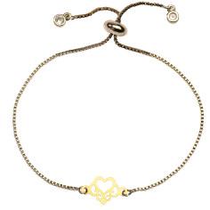 دستبند طلا 18 عیار زنانه کرابو طرح قلب سلطنتی مدل Kr1214