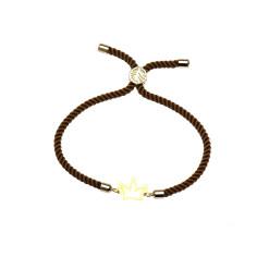  دستبند طلا 18 عیار زنانه کرابو طرح تاج مدل Kr1091