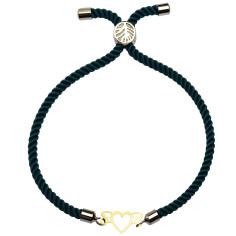 دستبند طلا 18 عیار زنانه کرابو طرح قلب مدل Kr1526