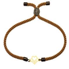 دستبند طلا 18 عیار زنانه کرابو طرح قلب مدل Kr1213
