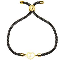 دستبند طلا 18 عیار زنانه کرابو طرح سه قلب مدل Kr1479