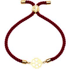 دستبند طلا 18 عیار زنانه کرابو طرح گل و قلب مدل Kr1623