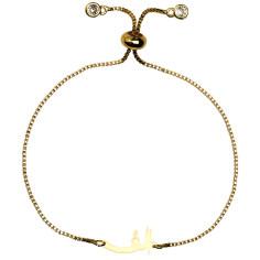 دستبند طلا 18 عیار زنانه کرابو طرح حرف الف مدل Kr1819