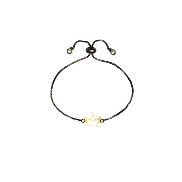  دستبند طلا 18 عیار زنانه کرابو طرح تاج مدل Kr1071|دیجی‌کالا