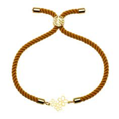 دستبند طلا 18 عیار زنانه کرابو طرح سه گل مدل Kr1193