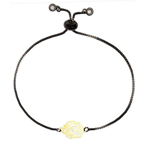 دستبند طلا 18 عیار زنانه کرابو طرح گل رز مدل Kr1405|دیجی‌کالا
