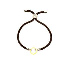  دستبند طلا 18 عیار زنانه کرابو طرح دایره مدل Kr1093