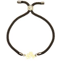 دستبند طلا 18 عیار زنانه کرابو طرح سه گل مدل Kr1192