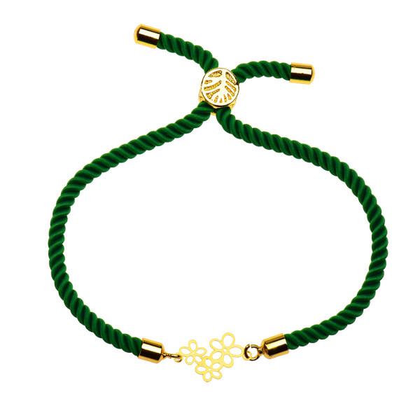 دستبند طلا 18 عیار زنانه کرابو طرح سه گل مدل Kr1188|دیجی‌کالا