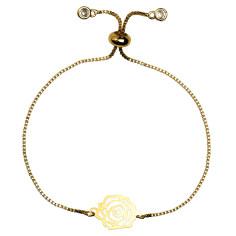 دستبند طلا 18 عیار زنانه کرابو طرح گل رز مدل r1422