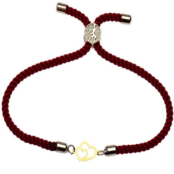 دستبند طلا 18 عیار زنانه کرابو طرح دو قلب مدل Kr1226|دیجی‌کالا