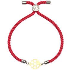 دستبند طلا 18 عیار زنانه کرابو طرح گل و قلب مدل Kr1601