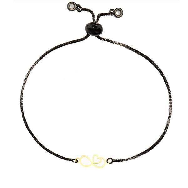 دستبند طلا 18 عیار زنانه کرابو طرح قلب بینهایت مدل Kr1381|دیجی‌کالا