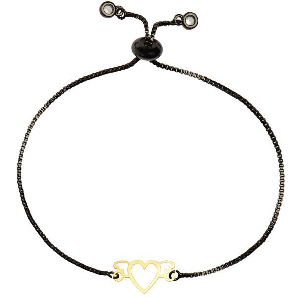 دستبند طلا 18 عیار زنانه کرابو طرح قلب مدل Kr1504|دیجی‌کالا