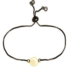 دستبند طلا 18 عیار زنانه کرابو طرح دایره و گل مدل Kr192