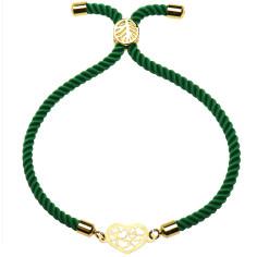 دستبند طلا 18 عیار زنانه کرابو طرح قلب مدل Kr1940