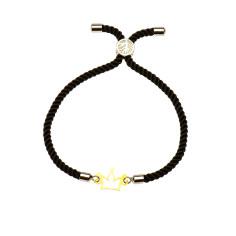  دستبند طلا 18 عیار زنانه کرابو طرح تاج مدل Kr1080