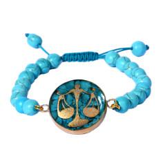 دستبند طلا 24 عیار زنانه طرح ماه مهر کد 1237