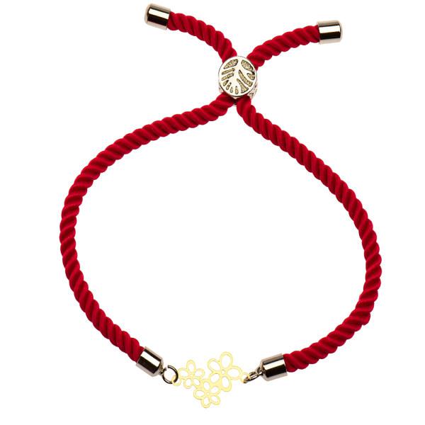 دستبند طلا 18 عیار زنانه کرابو طرح سه گل مدل Kr1184|دیجی‌کالا