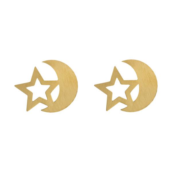 گوشواره طلا 18 عیار زنانه باراد زر مدل ماه و ستاره کد BR115|دیجی‌کالا