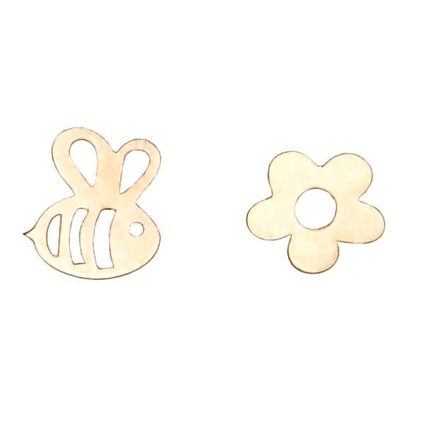 گوشواره طلا 18 عیار زنانه کرابو گل و زنبور مدل Kr5027|دیجی‌کالا