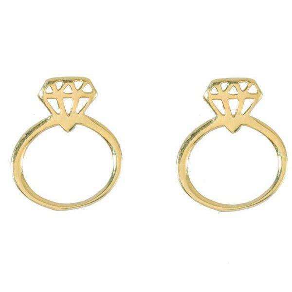 گوشواره طلا 18 عیار زنانه زرلوکس طرح الماس کد zr41|دیجی‌کالا