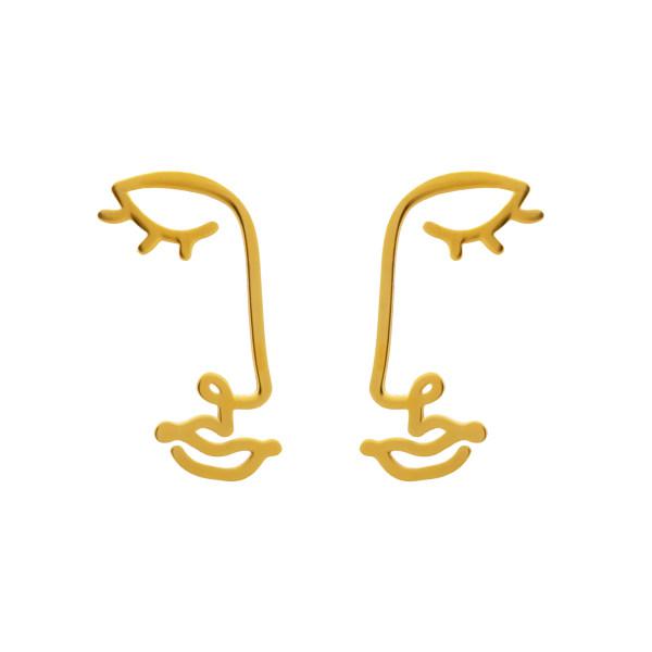 گوشواره طلا 18 عیار زنانه دُرج طرح نیمرخ مدل DE65|دیجی‌کالا