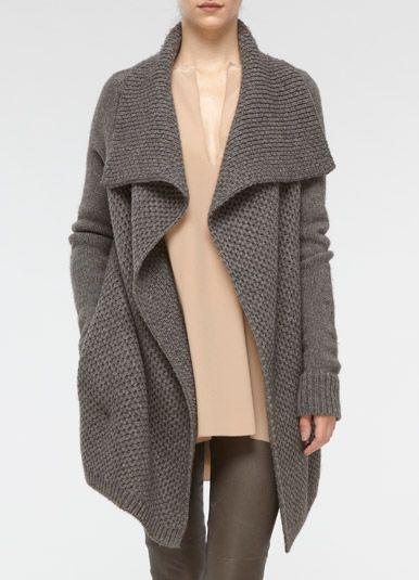 مدل ژاکت بافتنی بلند بدون زیپ و دکمه|لیدی