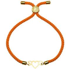 دستبند طلا 18 عیار زنانه کرابو طرح قلب مدل Kr1515