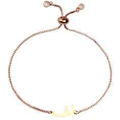 دستبند طلا 18 عیار زنانه کرابو طرح الف مدل Kr1820