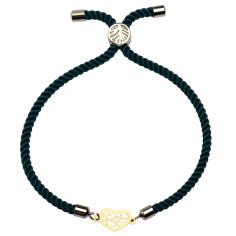 دستبند طلا 18 عیار زنانه کرابو طرح قلب مدل Kr1963