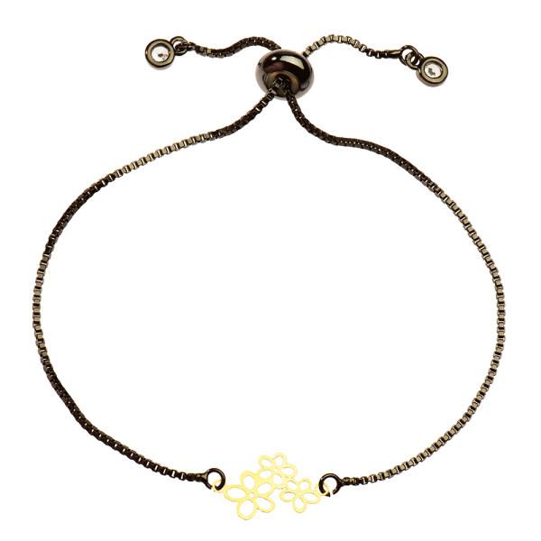دستبند طلا 18 عیار زنانه کرابو طرح سه گل مدل Kr1199|دیجی‌کالا