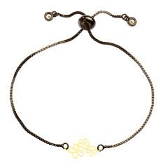 دستبند طلا 18 عیار زنانه کرابو طرح سه گل مدل Kr1199