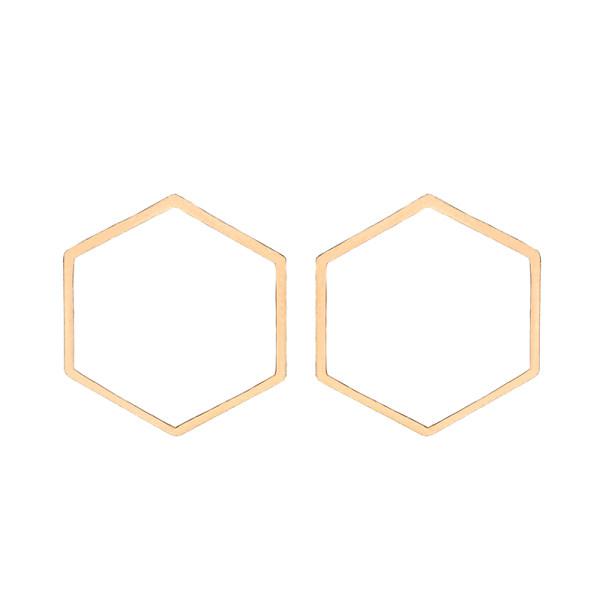گوشواره طلا 18 عیار زنانه کرابو طرح شش ضلعی مدل Kr5062|دیجی‌کالا