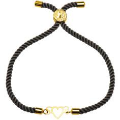 دستبند طلا 18 عیار زنانه کرابو طرح قلب مدل Kr1505
