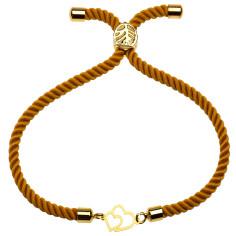 دستبند طلا 18 عیار زنانه کرابو طرح دو قلب مدل Kr1229