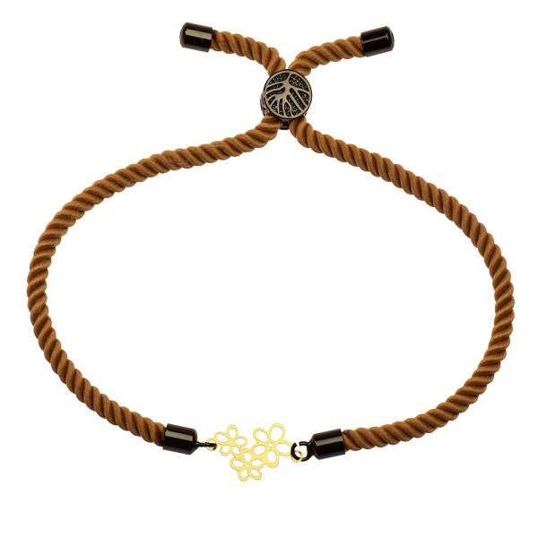 دستبند طلا 18 عیار زنانه کرابو طرح سه گل مدل Kr1196|دیجی‌کالا