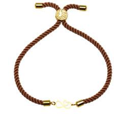 دستبند طلا 18 عیار زنانه کرابو طرح قلب بینهایت مدل Kr1384