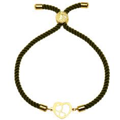 دستبند طلا 18 عیار زنانه کرابو طرح سه قلب مدل Kr1477