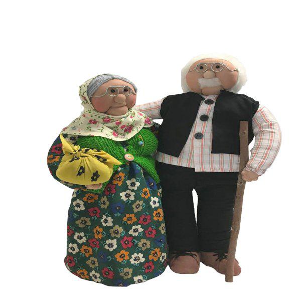 عروسک مدل آقا جون و خانم جون مجموعه دو عددی ارتفاع 40 سانتی متر|دیجی‌کالا