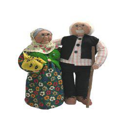 عروسک مدل آقا جون و خانم جون مجموعه دو عددی ارتفاع 40 سانتی متر