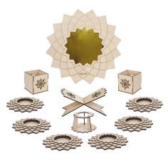 مجموعه ظروف هفت سین 10 پارچه لوکس طلائی مدل 01