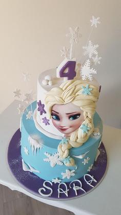 کیک السا و انا مناسب جشن چهارسالگی