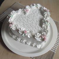 کیک تولد دخترانه قلب سفید ساده|لیدی