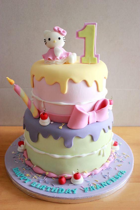 کیک تولد دخترانه کیتی فوندانت فانتزی|لیدی