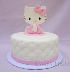 کیک تولد دخترانه کیتی ساده شیک