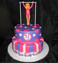 کیک تولد دخترانه اسپرت دختر ژیمیناستیک کار